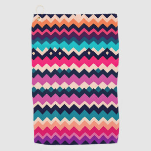 Zigzag Chevron Colourful Pattern Design Golf Towel