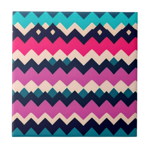 Zigzag Chevron Colourful Pattern Design Tile
