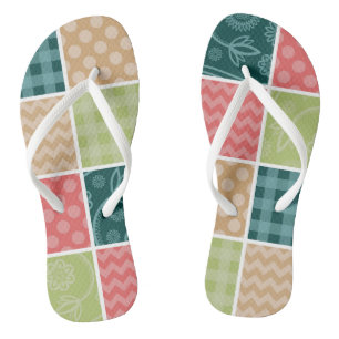 Zigzag, Chevron, Gingham, Polka Dots, Patchwork Jandals