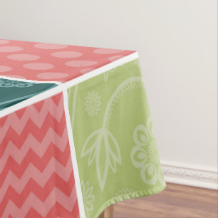 Zigzag, Chevron, Gingham, Polka Dots, Patchwork Tablecloth