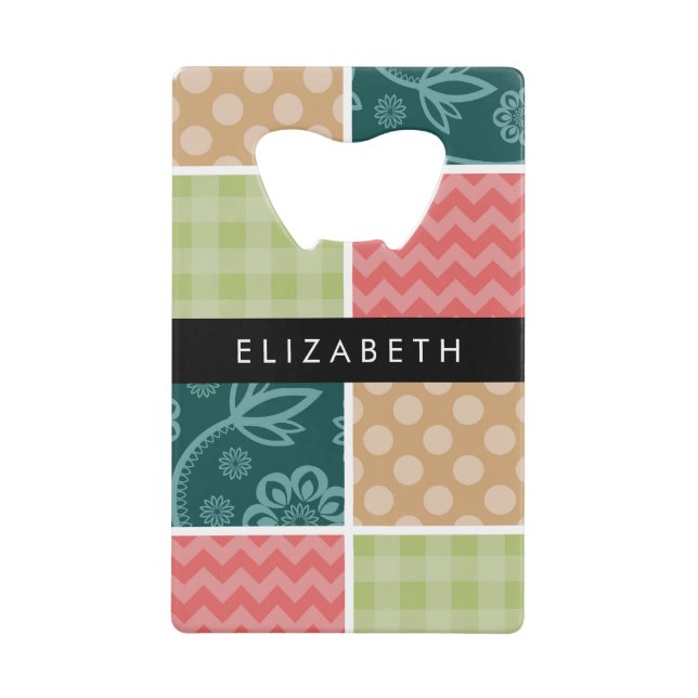Zigzag, Chevron, Gingham, Polka Dots, Your Name (Front)