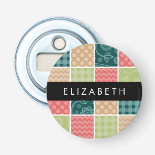 Zigzag, Chevron, Gingham, Polka Dots, Your Name Bottle Opener