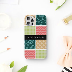 Zigzag, Chevron, Gingham, Polka Dots, Your Name iPhone 12 Pro Case