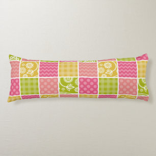 Zigzag, Chevron, Polka Dots, Gingham, Patchwork Body Cushion