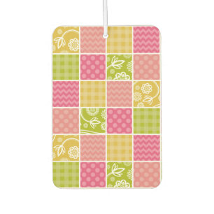 Zigzag, Chevron, Polka Dots, Gingham, Patchwork Car Air Freshener