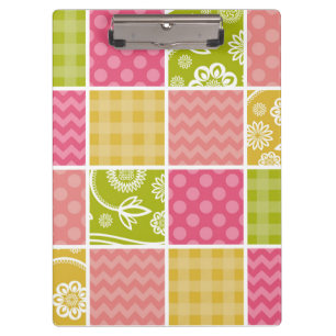 Zigzag, Chevron, Polka Dots, Gingham, Patchwork Clipboard