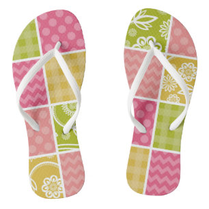 Zigzag, Chevron, Polka Dots, Gingham, Patchwork Jandals