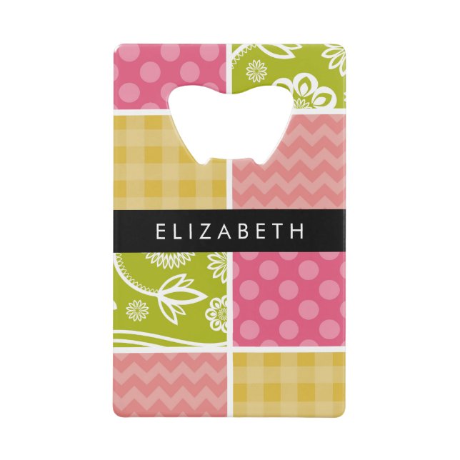 Zigzag, Chevron, Polka Dots, Gingham, Your Name (Front)