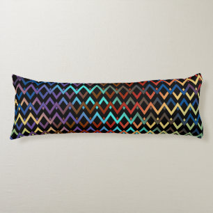 ZIGZAG diamonds - coloured + your backgr. & ideas Body Cushion