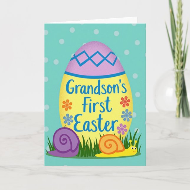 Zigzag Easter Grandson Card (Front)