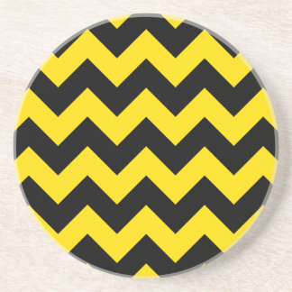Zigzag I - Black and Golden Yellow Coaster