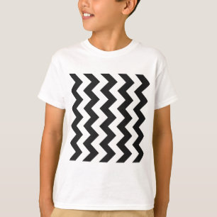 Zigzag I - White and Dark Grey T-Shirt