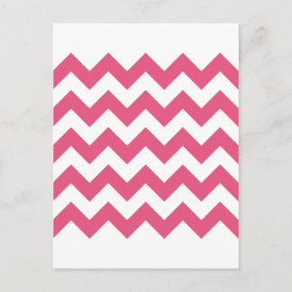 Zigzag I - White and Dark Pink Postcard
