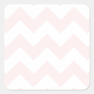 Zigzag I - White and Pale Pink Square Sticker
