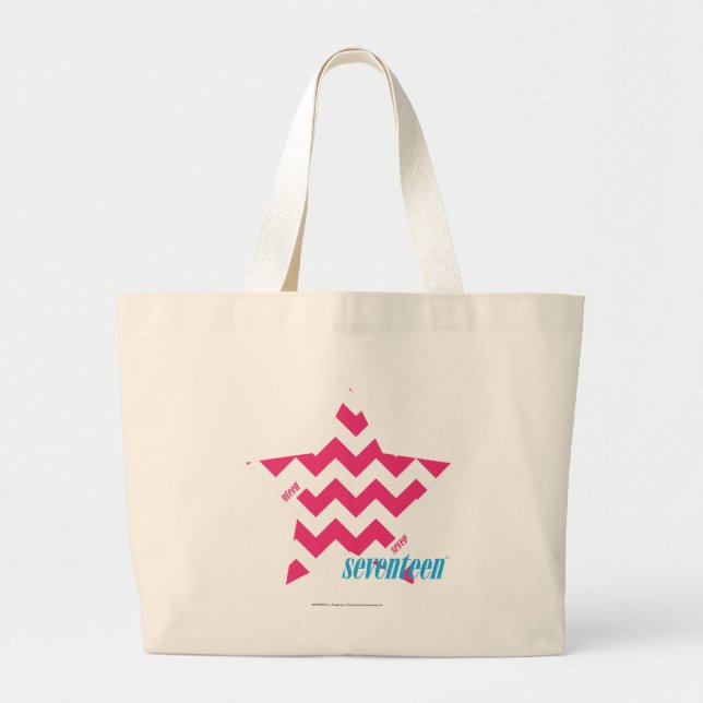 ZigZag Magenta 2 Large Tote Bag (Front)