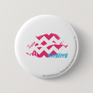 ZigZag Magenta 6 Cm Round Badge