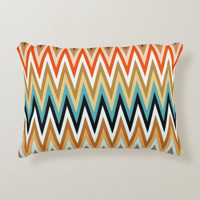 Zigzag Multicolor Pattern  Decorative Cushion (Front)