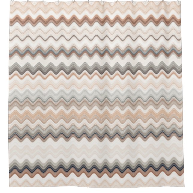 Zigzag Multicolor Pattern  Shower Curtain (Front)