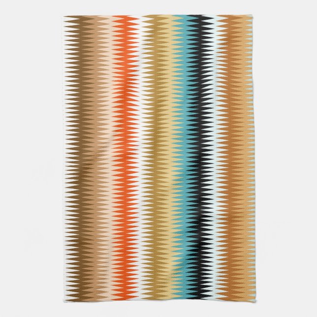 Zigzag Multicolor Pattern  Tea Towel (Vertical)
