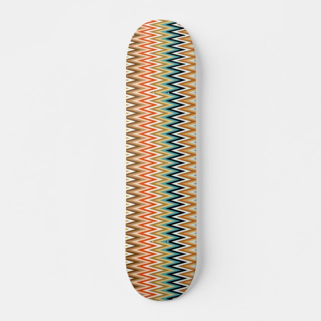 Zigzag Multicolored Pattern Skateboard (Front)