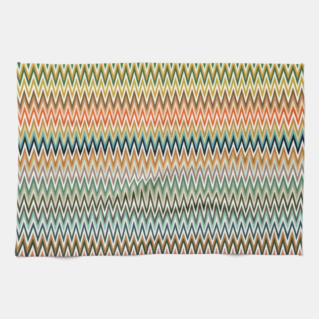 Zigzag Multicolored Pattern Tea Towel (Horizontal)