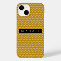 Zigzag Mustard Gold Pattern Personalised