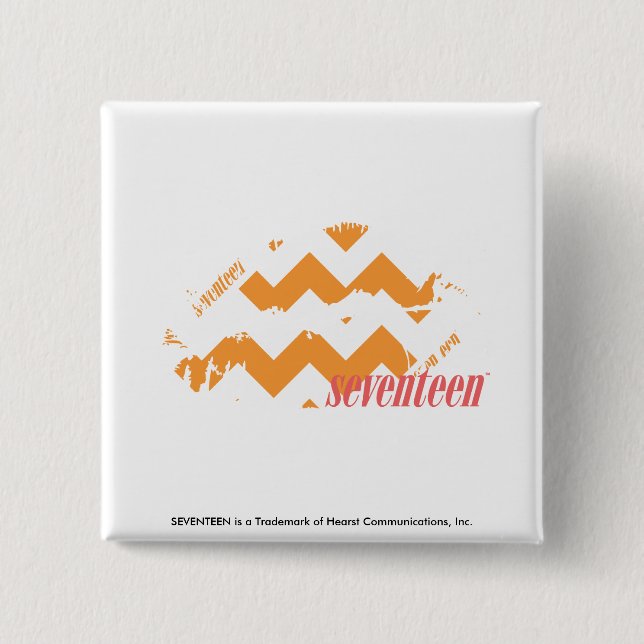 ZigZag Orange 15 Cm Square Badge (Front)