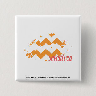 ZigZag Orange 15 Cm Square Badge