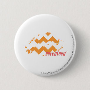 ZigZag Orange 6 Cm Round Badge