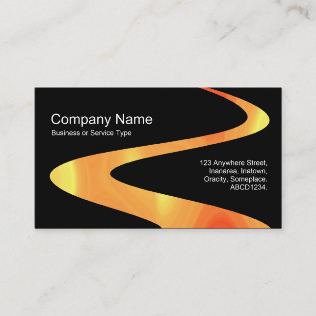 ZigZag Path - Flame Path - Black Business Card (Front)