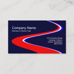 ZigZag Path - Red, White and Blue on Dark Navy Business Card