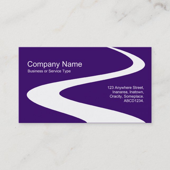 ZigZag Path - White on Deep Purple 330066 Business Card (Front)