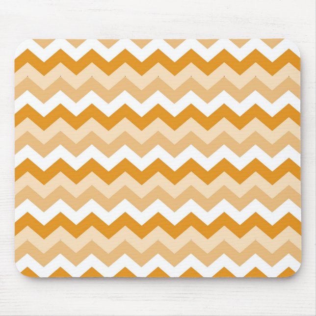 Zigzag patroon (oranje en wit) mouse pad (Front)