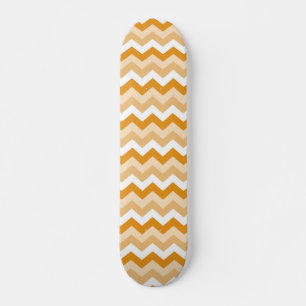 Zigzag patroon (oranje en wit) skateboard