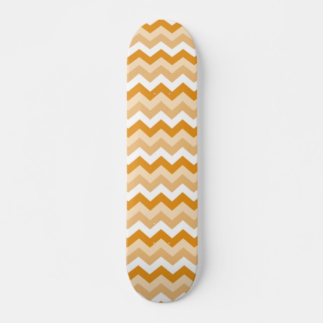 Zigzag patroon (oranje en wit) skateboard (Front)