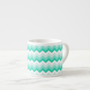Zigzag patroon (Turquoise, wit en groen) Espresso Cup