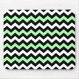 Zigzag patroon (zwart, groen, wit) mouse pad