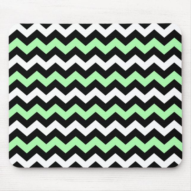 Zigzag patroon (zwart, groen, wit) mouse pad (Front)