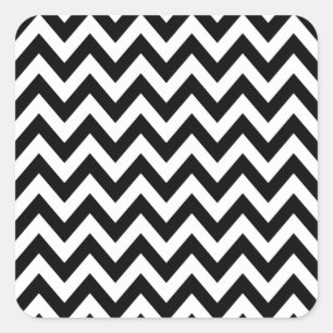 Zigzag Pattern Black And White Chevron Square Sticker