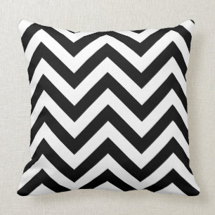 Zigzag Pattern Black & White Cushion