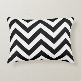 Zigzag Pattern Black & White Decorative Cushion