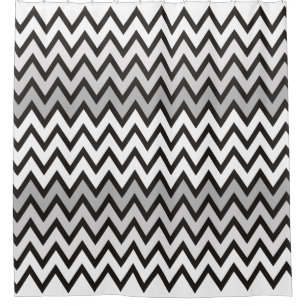 Zigzag pattern - black white grey + your backgr. shower curtain