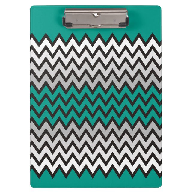 ZIGZAG pattern - black white grey + your idea Clipboard (Front)