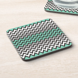 ZIGZAG pattern - black white grey + your idea Coaster