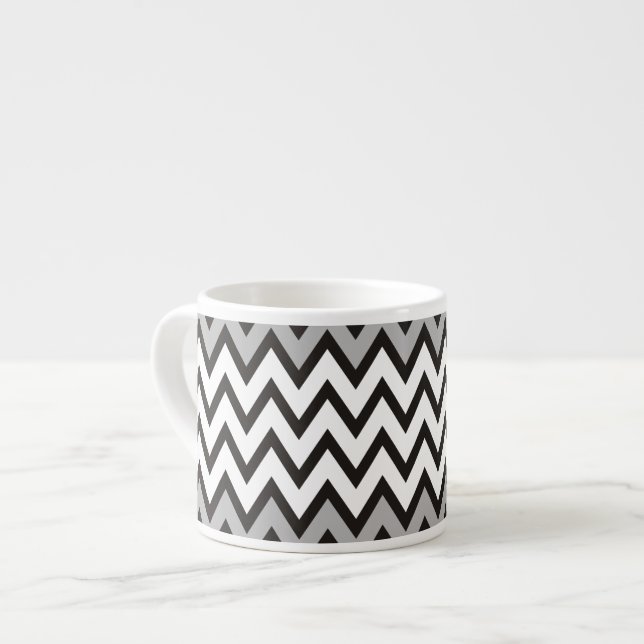 ZIGZAG pattern - black white grey + your idea Espresso Cup (Front Left)