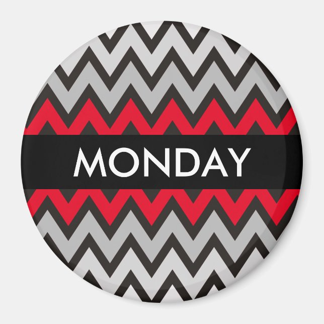 ZIGZAG pattern - black white grey + your idea Magnet (Front)