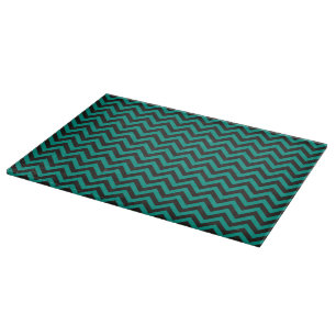 ZIGZAG pattern - black + your background & ideas Cutting Board