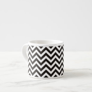 ZIGZAG pattern - black + your background & ideas Espresso Cup