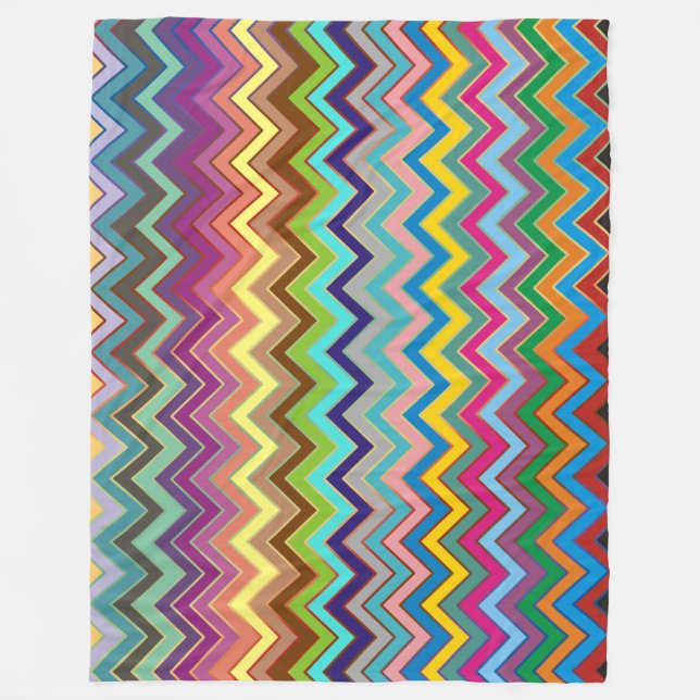 ZIGZAG pattern - coloured + your ideas Fleece Blanket (Front)
