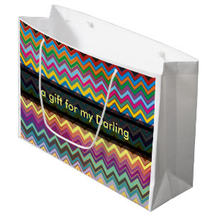 ZIGZAG pattern - coloured + your ideas Large Gift Bag